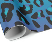 ヒョウアニマルプリントスタイリッシュパープルグラデーション ラッピングペーパー (ロールコーナー)