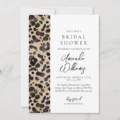 ヒョウアニマルプリントモダンブライダルシャワー 招待状 (正面)