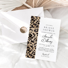 ヒョウアニマルプリントモダンブライダルシャワー 招待状