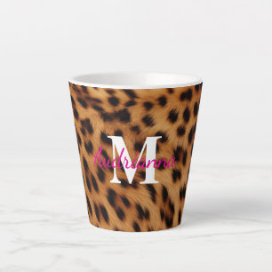 ヒョウアニマルプリントモノグラム カフェラテマグ