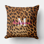 ヒョウアニマルプリントモノグラム クッション (正面)