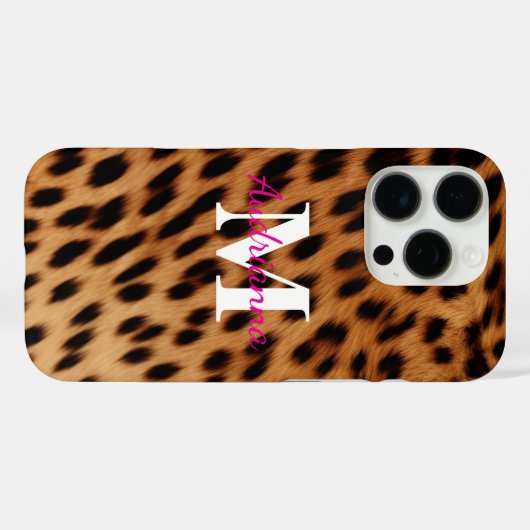 ヒョウアニマルプリントモノグラム Case-Mate iPhoneケース (裏面 (横))