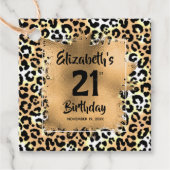 ヒョウアニマルプリント21歳パーソナライズされた誕生日 フェイバータグ (正面)