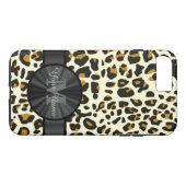 ヒョウアニマルプリント モノグラムの Case-Mate iPhoneケース (裏面(横))