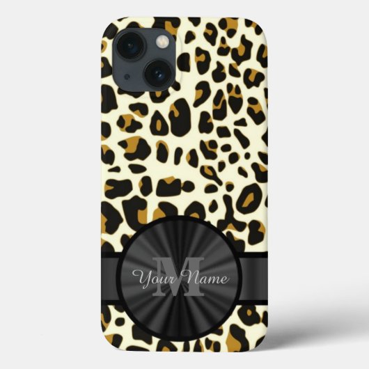 ヒョウアニマルプリント モノグラムの Case-Mate iPhoneケース (裏面)