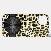 ヒョウアニマルプリント モノグラムの Case-Mate iPhoneケース (裏面 (横))