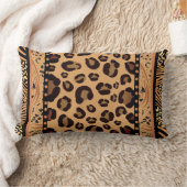 ヒョウアニマルプリント ランバークッション (ブランケット)