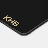 ヒョウアニマルプリント、金ゴールドとブラック – モノグラム デスクマット (コーナー)