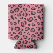 ヒョウイラストレーションピンク動物 缶クーラー (正面)