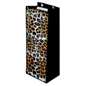 ヒョウエレガントアニマルプリントカスタムビジネスロゴ ワインギフトバッグ (裏面アングル)