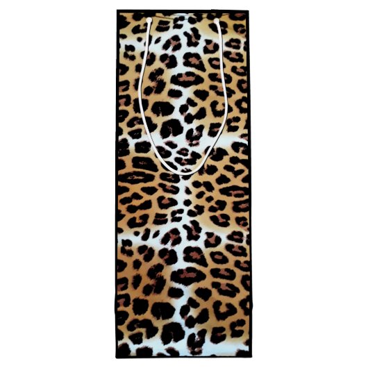 ヒョウエレガントアニマルプリントカスタムビジネスロゴ ワインギフトバッグ (裏面)