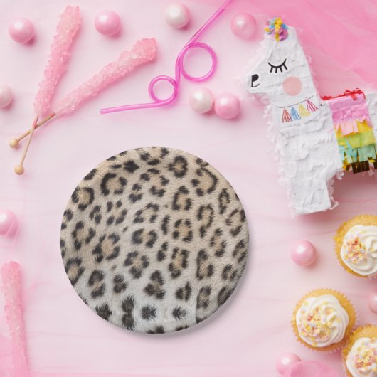 ヒョウエレガントスタイリッシュ・チーターの毛皮のプリント模様 ペーパープレート (パーティー)