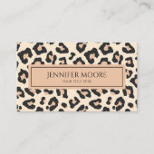 ヒョウエレガントチーテプリントブラウンブラックカスタム 名刺 (正面)