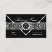 ヒョウエレガントブラックシルバーダイヤモンドブラックパール 名刺 (正面)