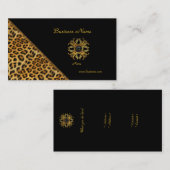 ヒョウエレガントブラック金ゴールド 名刺 (正面/裏面)