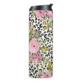 ヒョウエレガントプリントおよびフローラデザイン タンブラー (回転左)
