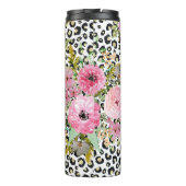ヒョウエレガントプリントおよびフローラデザイン タンブラー (裏面)