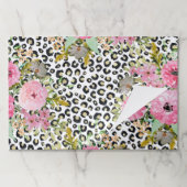 ヒョウエレガントプリントおよびフローラデザイン ペーパーパッド (折り畳み)