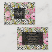 ヒョウエレガントプリントおよびフローラデザイン 名刺 (正面/裏面)