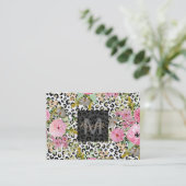 ヒョウエレガントプリントおよびフローラデザイン 名刺 (スタンド正面)