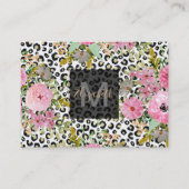 ヒョウエレガントプリントおよびフローラデザイン 名刺 (正面)