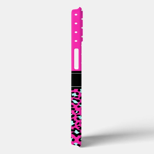 ヒョウエレガントプリントピンクドットガーリーシックカスタム Case-Mate iPhoneケース (裏面 / 右)