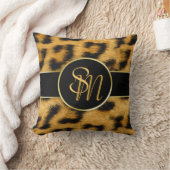 ヒョウエレガント柄モノグラム – 角枕 クッション (ブランケット)