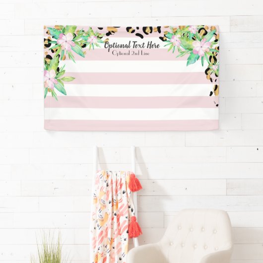 ヒョウエレガント金ゴールドとピンクビニルパーティー背景 横断幕 (インサイチュ)