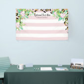 ヒョウエレガント金ゴールドとピンクビニルパーティー背景 横断幕 (トレードショー)