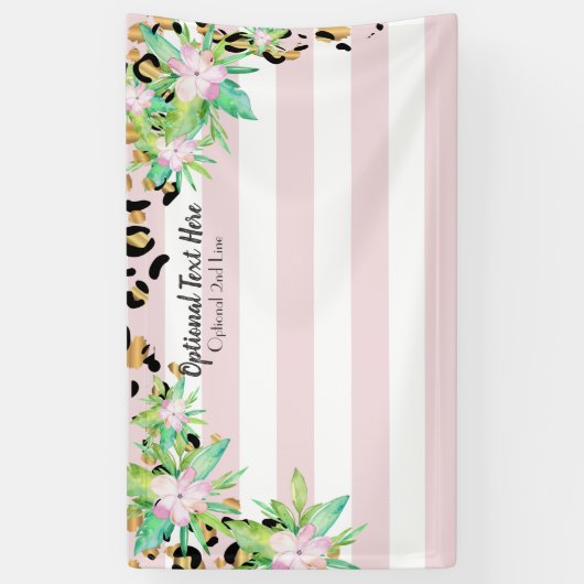ヒョウエレガント金ゴールドとピンクビニルパーティー背景 横断幕 (縦)