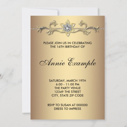 ヒョウエレガントSweet sixteen誕生会 招待状 (裏面)