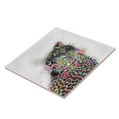 ヒョウカッコいい動物用水彩(ばちゃばちゃ)跳ねる絵を描 タイル (側面)