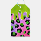 ヒョウカラフルグリーンスライム00th誕生日パーティー ギフトタグ (裏面)