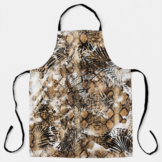 ヒョウカラフルゼブラカモフラージパターン エプロン (正面)