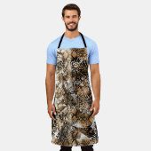 ヒョウカラフルゼブラカモフラージパターン エプロン (着用した状態)