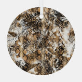 ヒョウカラフルゼブラカモフラージパターン ガラスオーナメント (裏面)