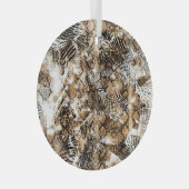 ヒョウカラフルゼブラカモフラージパターン ガラスオーナメント (正面右)