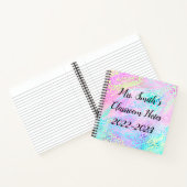 ヒョウカラフルプリント新学期モノグラムNo ノートブック (内部)