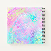 ヒョウカラフルプリント新学期モノグラムNo ノートブック (裏面)