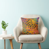 ヒョウカラフルプリント装飾用クッション クッション (椅子)