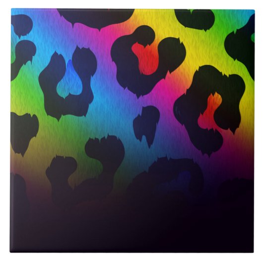 ヒョウカラフルプリント タイル (正面)