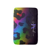 ヒョウカラフルプリント バスマット (正面縦)