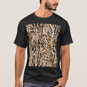 ヒョウカラフルメータ繊維パターン Tシャツ