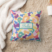 ヒョウカラフル型 クッション (ブランケット)