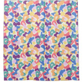 ヒョウカラフル型 シャワーカーテン (正面)