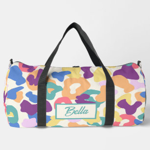 ヒョウカラフル型 ダッフルバッグ