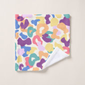 ヒョウカラフル型 バスタオルセット (ウォッシュタオル)