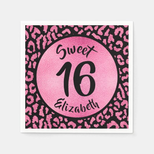 ヒョウガーリーバースデーパーティー スタンダードカクテルナプキン (正面)