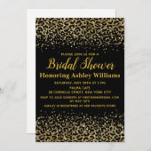 ヒョウガーリーブラック金ゴールドブライダルシャワー招待 招待状 (正面/裏面)