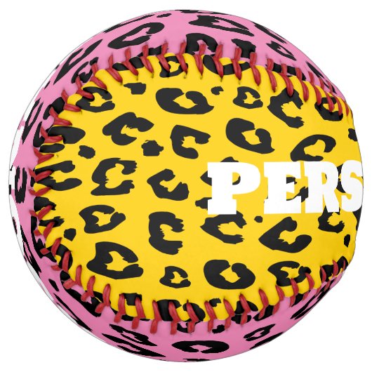 ヒョウクールアニマルプリントソフトボールスポーツギフト ソフトボール (正面左)